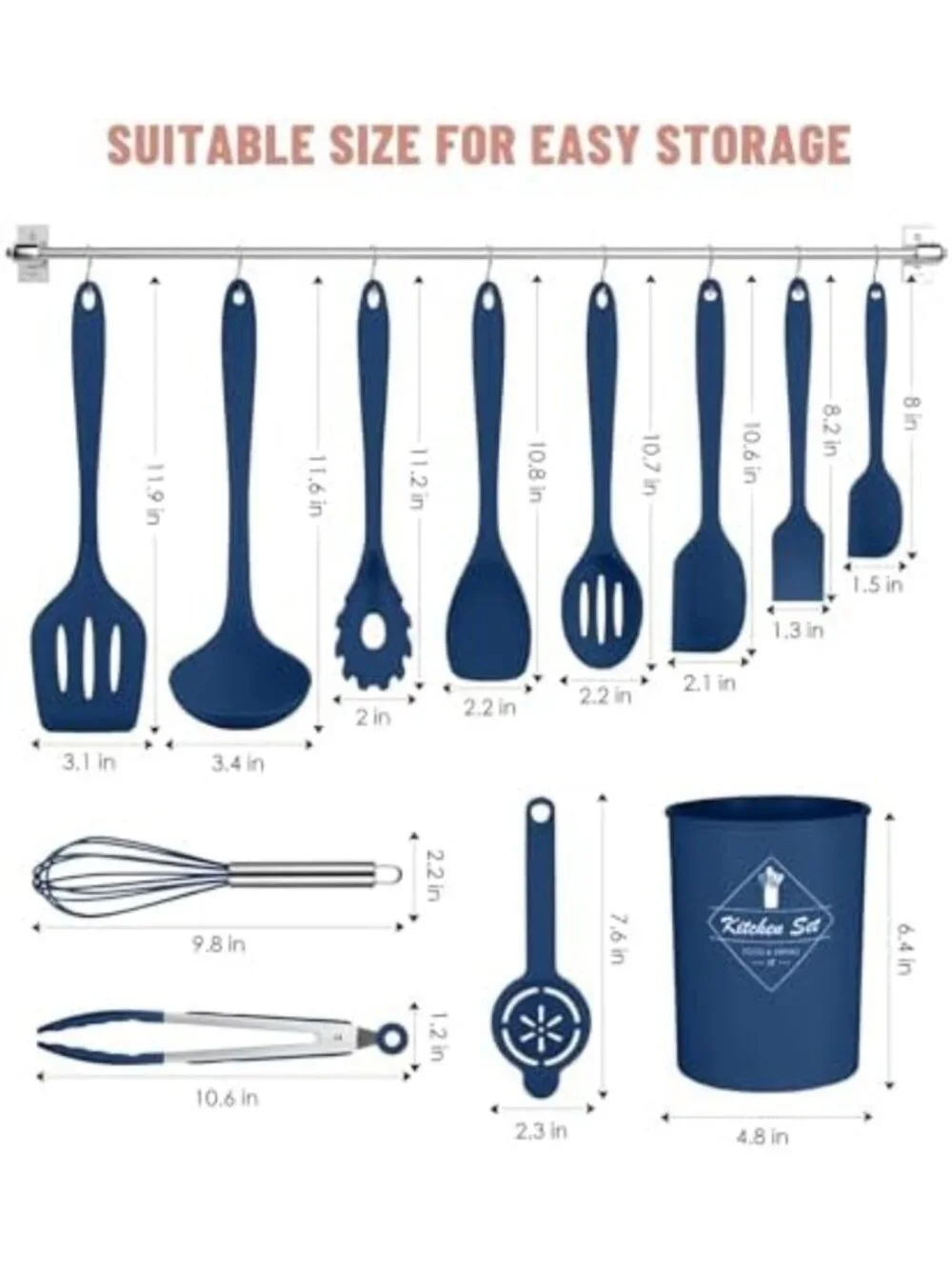 12-Piece Silicone Kitchen Utensils Set - Heat-Resistant, Non-Stick Cooking Tools